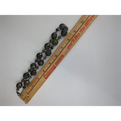 Vintage Large Swirl Bead Statement Necklace 1980s Retro Fashion Jewelry Choker