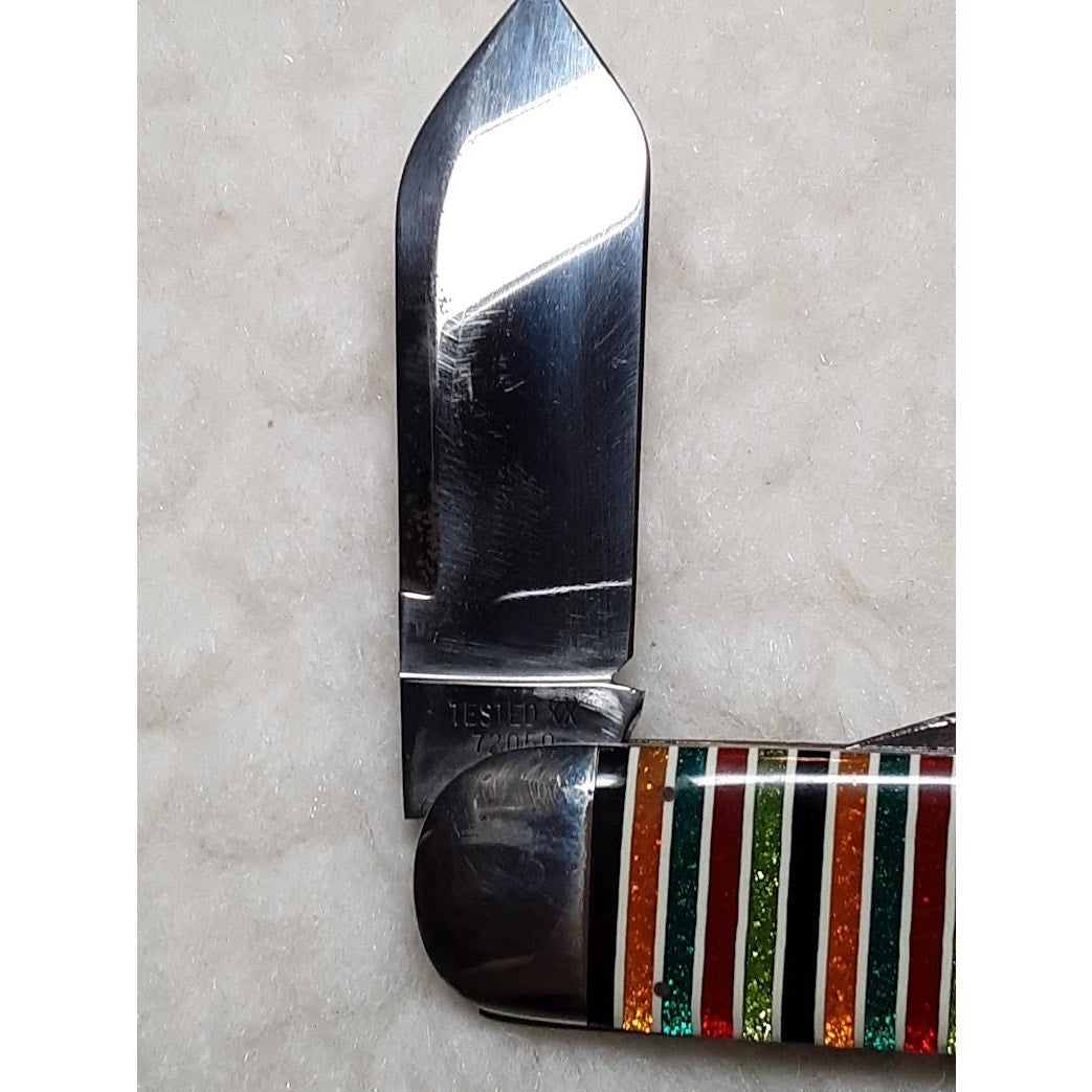 Case Classic XX 72050 Sunfish Elephant Toenail Knife Glitter Rainbow Stripe Fold