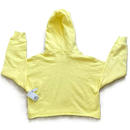 NWT BP Drawstring Hoodie Crop Sweatshirt Sz Medium in Yellow Moonlight Beach