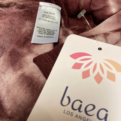 Baea Tie Dye Coco/Burgundy Medium NEW Peplum Babydoll Flowy Soft Stretchy Top
