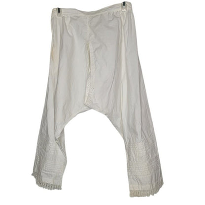 Vintage Open Womens Pantaloons Bloomer lace bottom detail tie waist  white small
