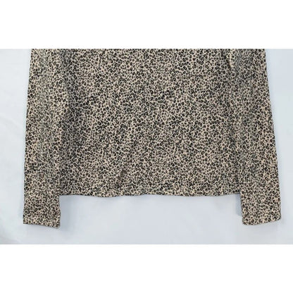 Sanctuary Soft Brushed Scoop Neck Pullover Sweater medium in Leopard NWT