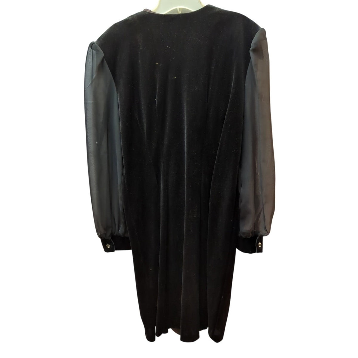 Vintage Sweet Miranda Velvet Dress 80s Whimsigoth Chiffon Sleeve Size 16