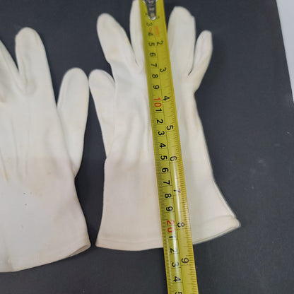 Vintage heavy cloth white short gloves women's small medium prom 1950's