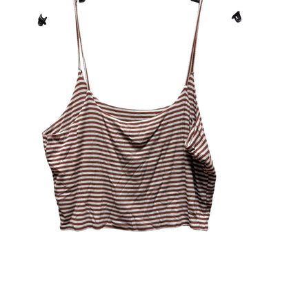 BP Nordstrom Rust White Stripe Rib Crop Camisole Top Womens XLarge XL 90s Grunge
