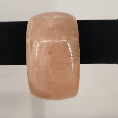 Vintage Pink Marbleized Acrylic Bangle Bracelet 70s 80s Chunky MCM Statement