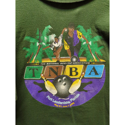 Vintage collared Green TNBA bowling shirt  XL  Cotton Heavyweight