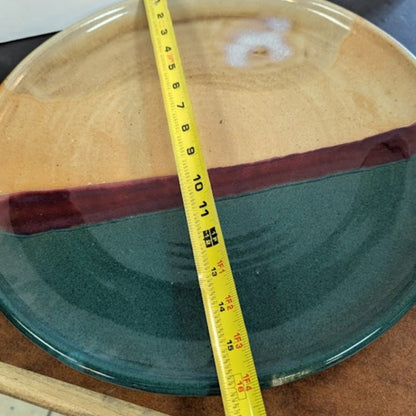 Rare 16" Signed Walt Glass McQueeny Texas Sunset Pottery Large serving Tray 1990