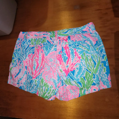 Lilly Pulitzer Callahan Shorts Size 16 Lets Cha Cha Coral Reef Print