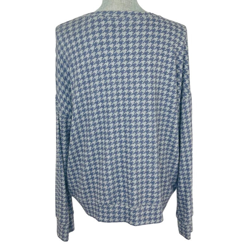 NWT Sundry Houndstooth Check Pullover Soft Sweater Top Size 4 in Sapphire