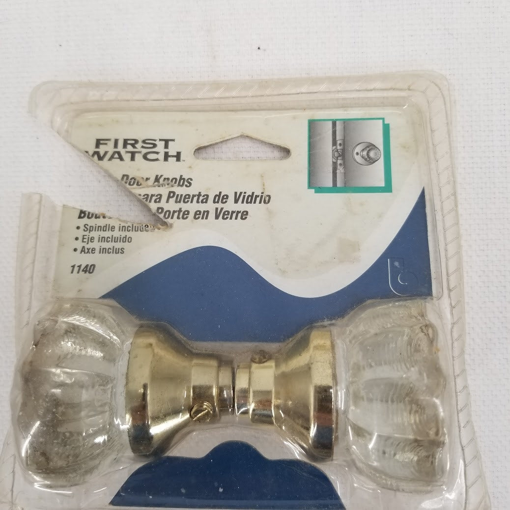 Lot of 4 First Watch Glass Door Knobs with Spindle Indoor Remodel Vintage Look