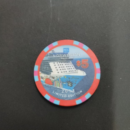 Casino Chip NORWEGIAN BREAKAWAY 2013 LIMITED EDITION $5 GAMING ncl CRUISE SHIP