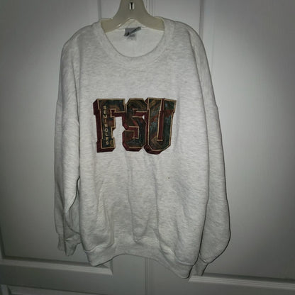 Vintage FSU Florida State University Heather Gray Sweatshirt XXLarge