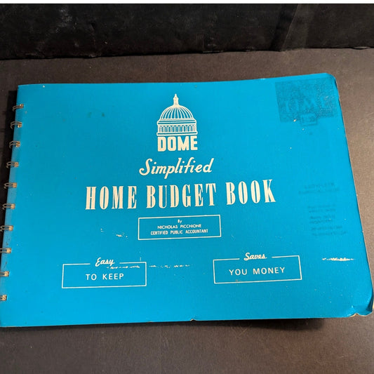 Vintage Dome Simplified Home Budget Book Spiral Bound Accounting Ledger Ephemera