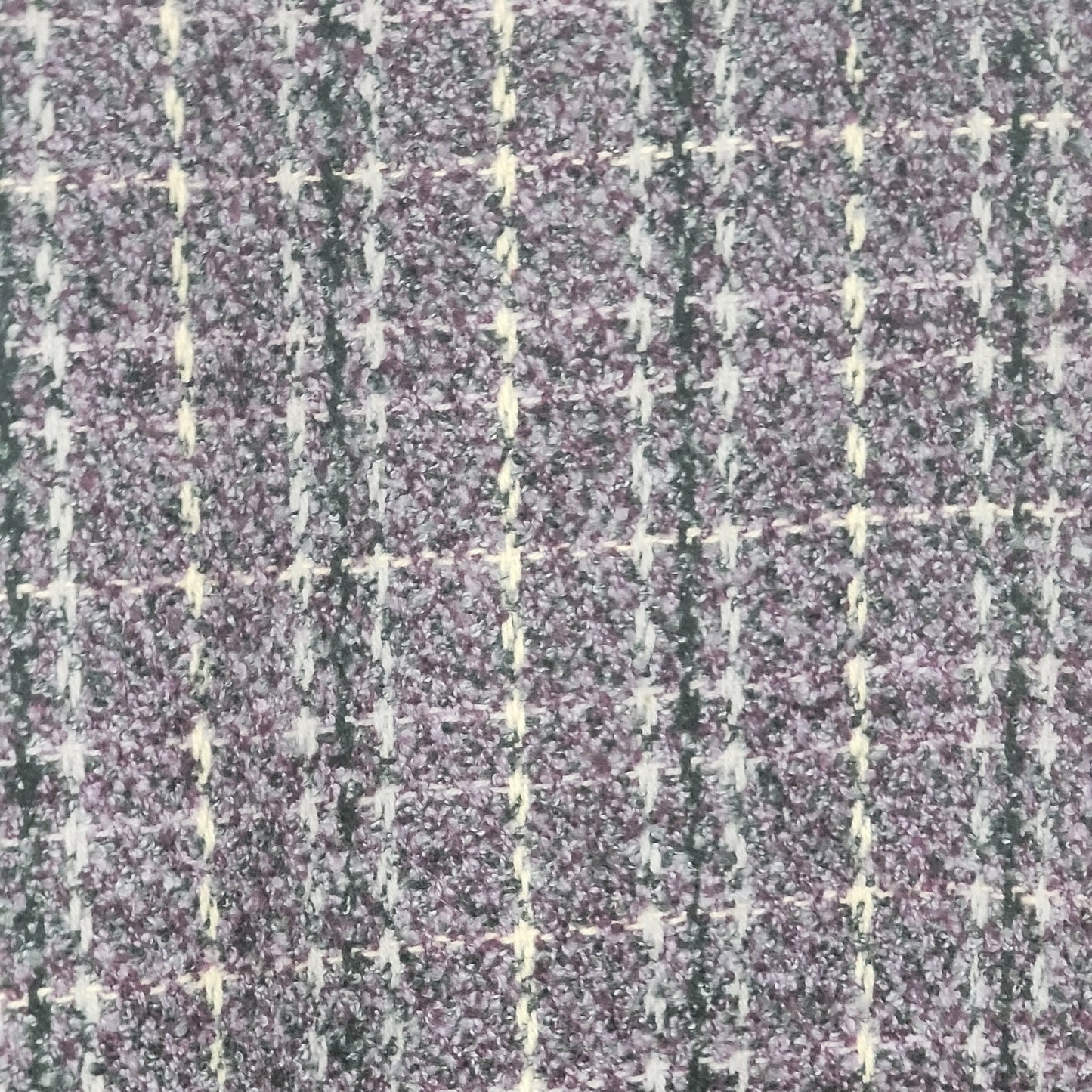 Herve Bernard Purple Coat Plaid wool Size 14 Knee Length Coat button front lined