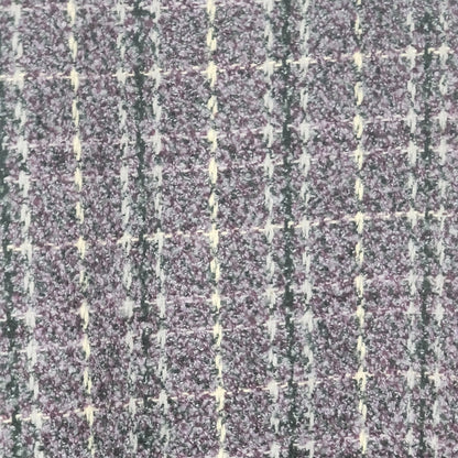 Herve Bernard Purple Coat Plaid wool Size 14 Knee Length Coat button front lined