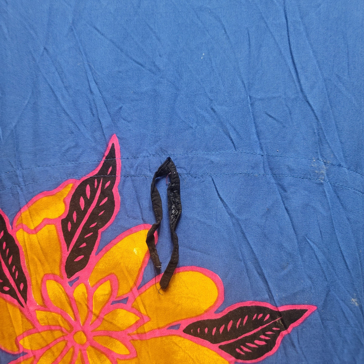 Kencana Ungu Batik Muumuu Kaftan One Size blue Animals Elephants Flowers