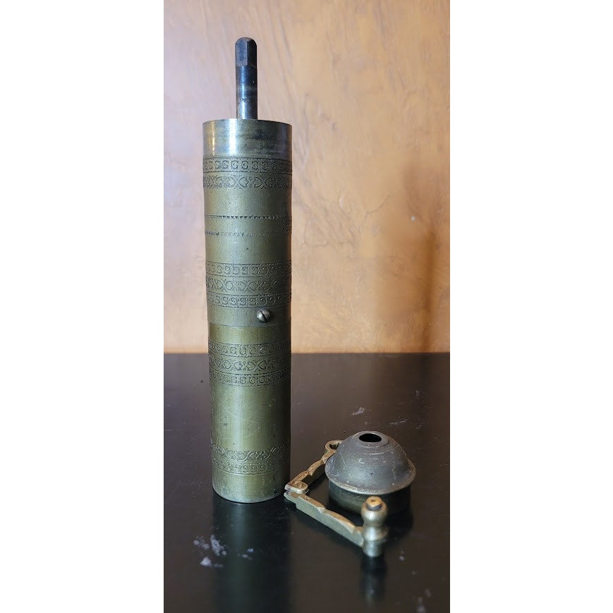 Vintage Brass Coffee Grinder Mill Made in Greece Hand Crank Pepper Spice
