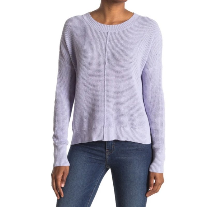 NWT Sweet Romeo Lavender Seed Stitch Long Sleeve Pullover Sweater Medium
