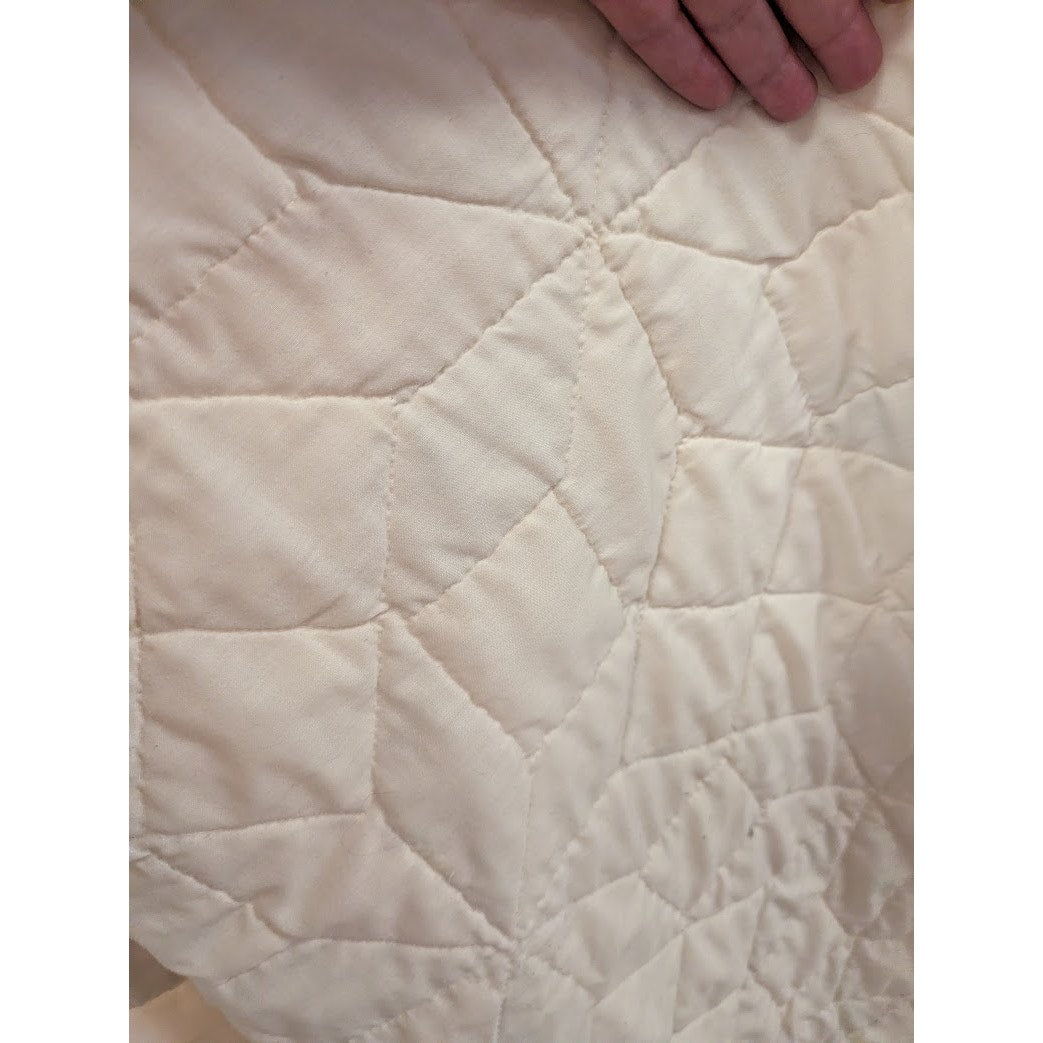 Yellow Multicolor farmhouse quilt HAND sewn Patchwork HEAVY Queen Full 72" x 78"