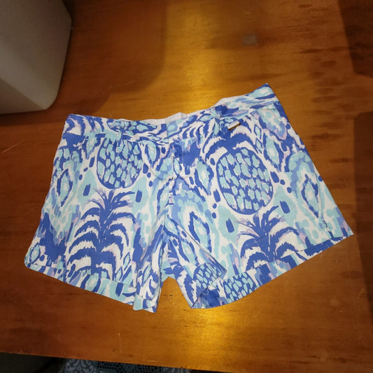 Lilly Pulitzer Callahan Shorts Size 16 Tropi Call Me Blue  Pineapple