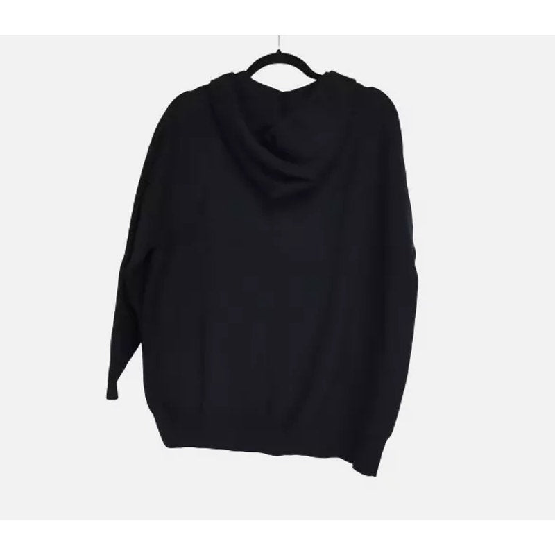 Cotton Emporium Full Zip Hooded Viscose Blend Gray Jacket BLACK $82 Size MEDIUM