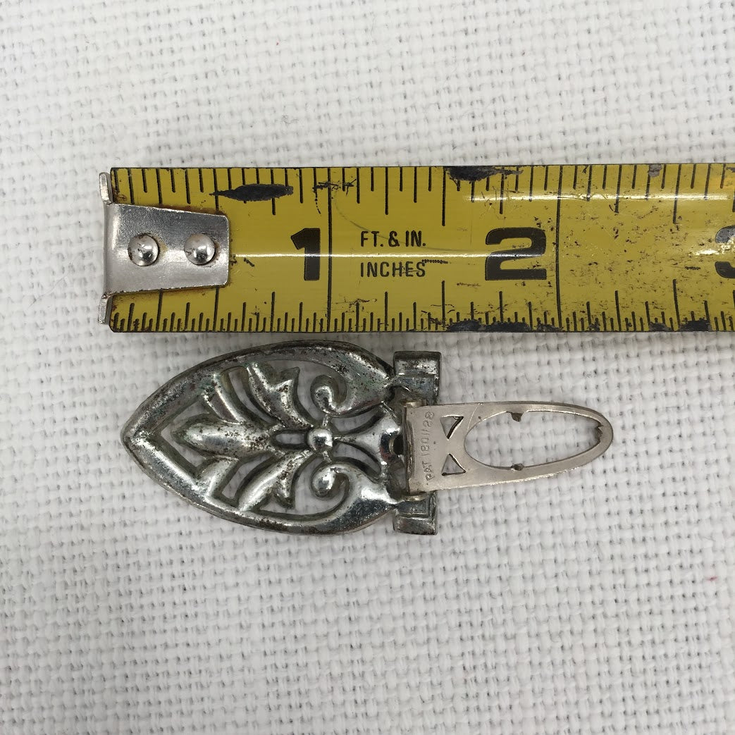 Vintage Art Deco Style Fur Clip with White Rhinestones, Statement Jewelry