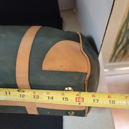 Vintage Angus Teal Green Canvas Leather Doctor Bag Tool CarryAll Travel Satchel