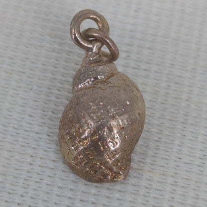 Vintage Silver Tone Metal Seashell Charm Pendant Coastal Beachy Aesthetic