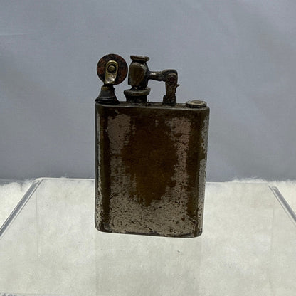 3" 1940's Spanish Lift-Arm Pocket Lighter Block Style Heavy Patina Industrial