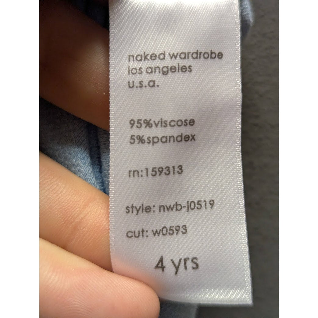 Naked Wardrobe Mama Malika blue sleeveless Onepiece jUMPSUIT Romper 4 YEARS