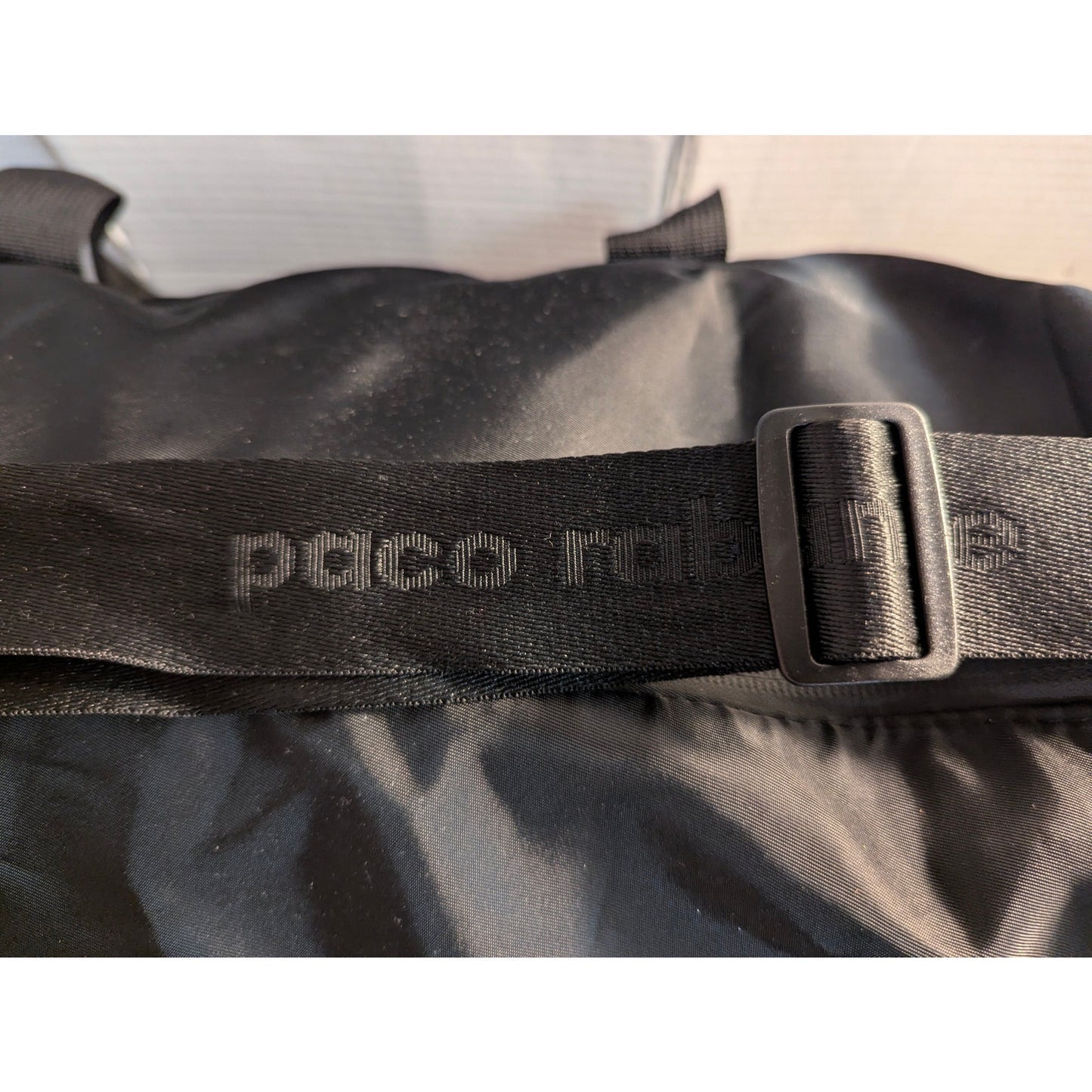 Vintage Paco Rabanne Black Duffle Bag Travel Carry On Weekender Nylon Bag