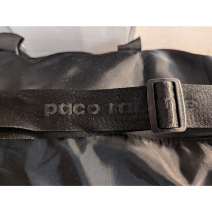 Vintage Paco Rabanne Black Duffle Bag Travel Carry On Weekender Nylon Bag