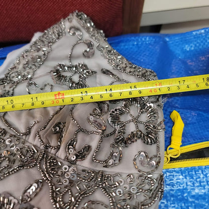 Pisarro Nights Size 10 Formal Dress Sequin Beaded Gown Sleeveless NEW Maxi Taupe