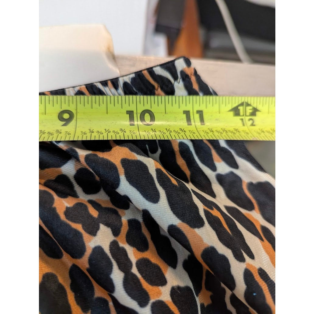 Vintage Vanity Fair Leopard Slip Skirt Double Slit Retro Y2K Intimates Small