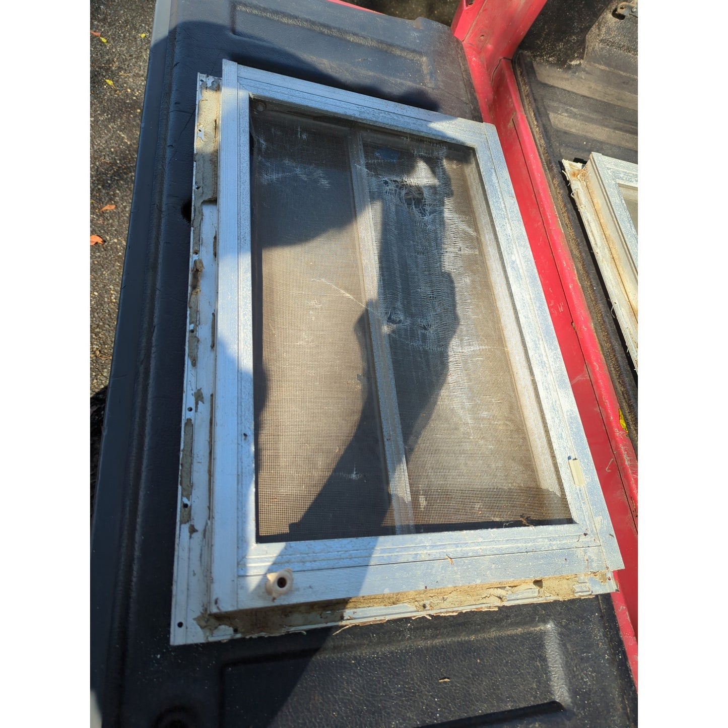 1976 Scotty Serro Camper ORIGINAL Window metal screen aluminum glass SIDE PANEL