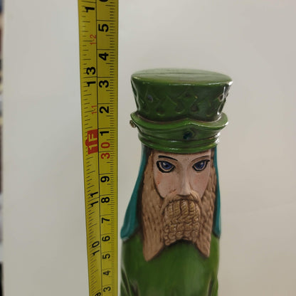 Wise Men Tall green ceramic figurine statue 13" tall Nativity Christmas Holiday