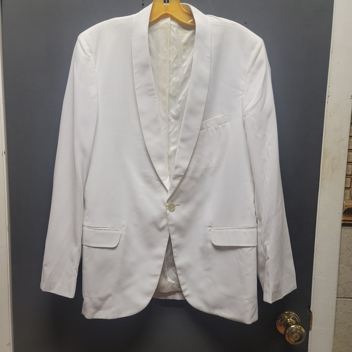 Vintage Schwobilt Off White Tuxedo Dinner Blazer Jacket Single Button Suit Coat