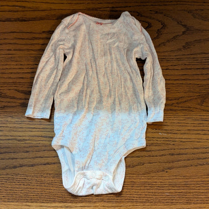 Carter's Baby Girls Pink Elephant Print Long-Sleeve Bodysuit 9M