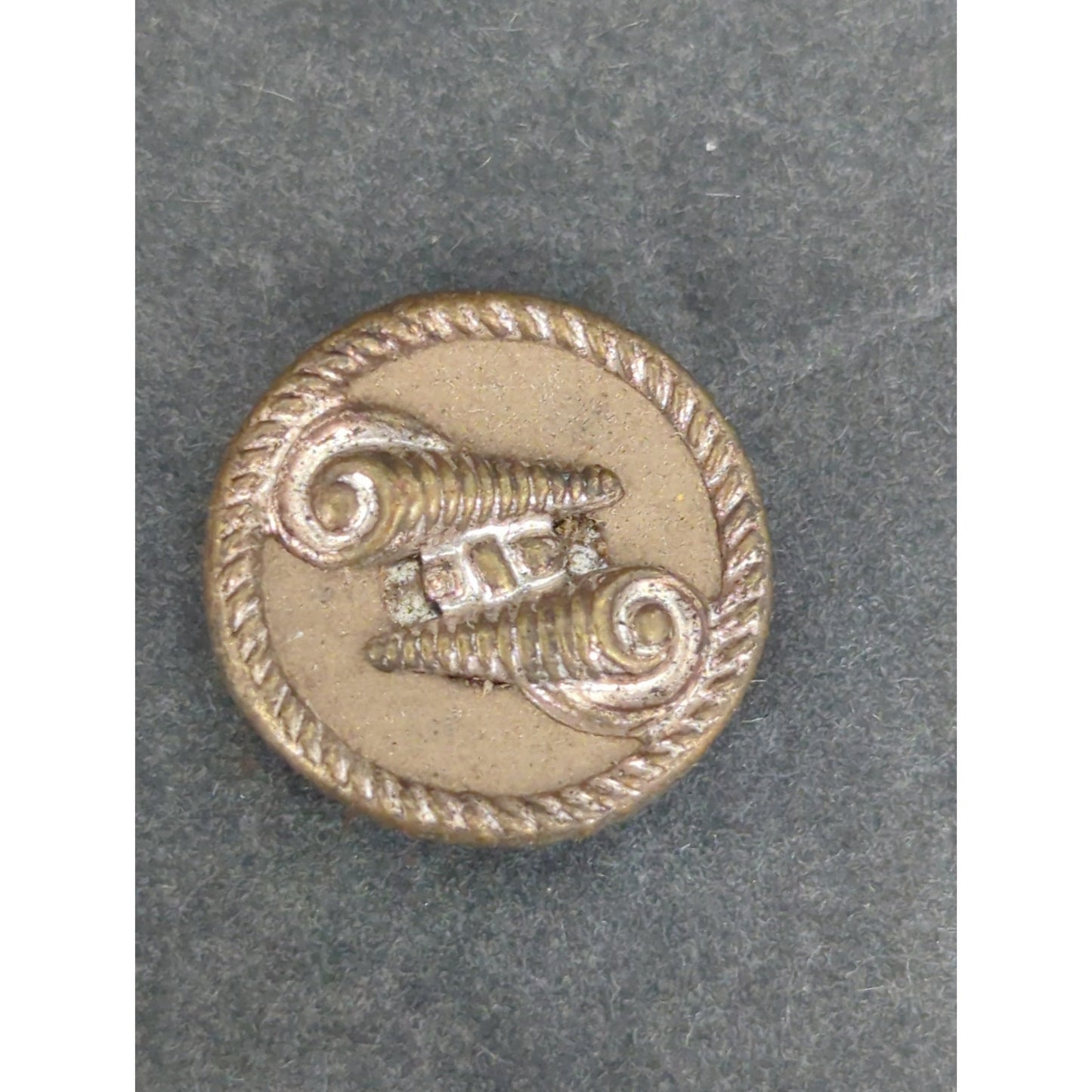 LOT GG of 10 Antique Vintage Victorian Brass Mixed Materials Buttons ESTATE FIND