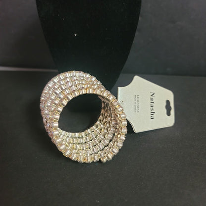 Natasha lead free bracelet iridescent Coil bracelet NEW crystals stacked