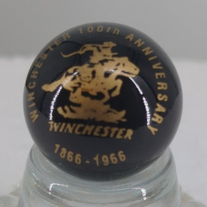 Vintage 1966 Winchester 100th Anniversary Advertising Glass Marble 5/8" #BOXA4