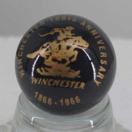 Vintage 1966 Winchester 100th Anniversary Advertising Glass Marble 5/8" #BOXA4