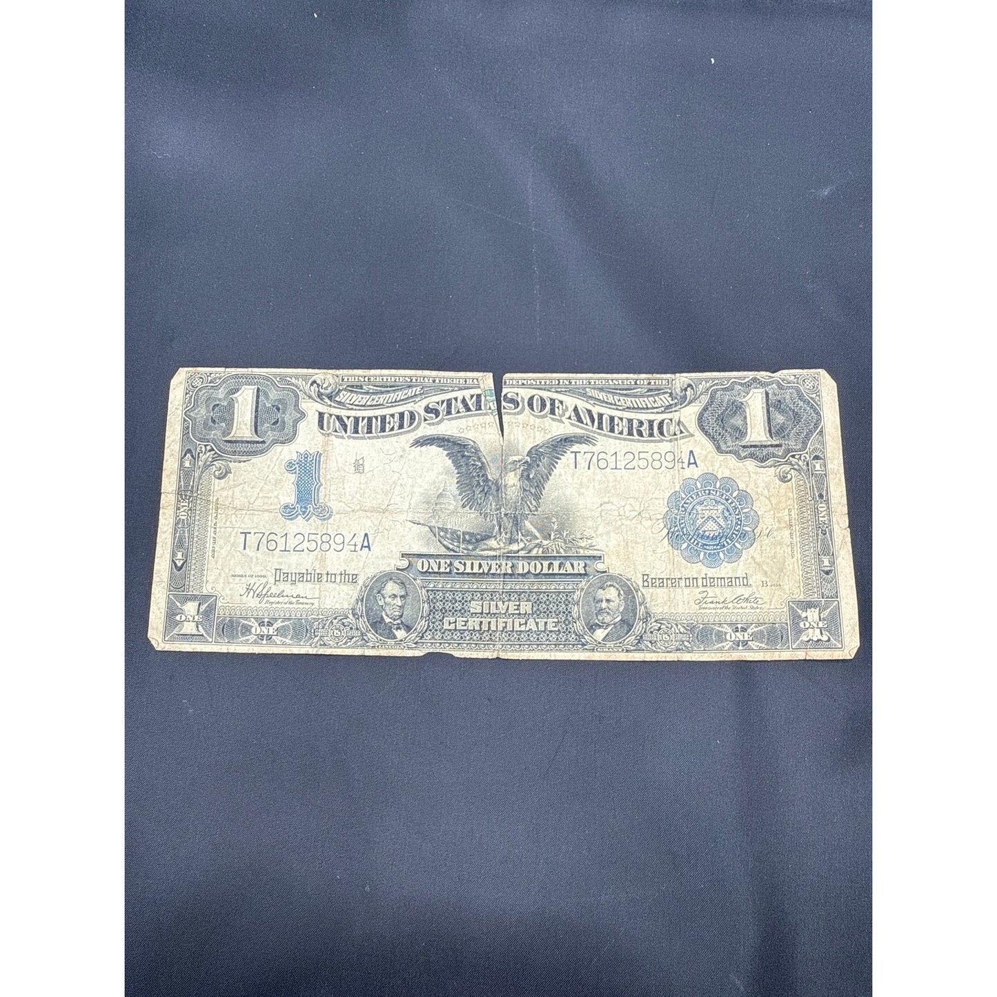 Vintage 1899 $1 Silver Certificate Black Eagle Washington DC Large Note