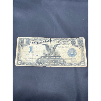 Vintage 1899 $1 Silver Certificate Black Eagle Washington DC Large Note