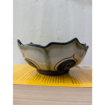 Lotus Palopo Salsa serving Bowl hand painted Guate Mayanke