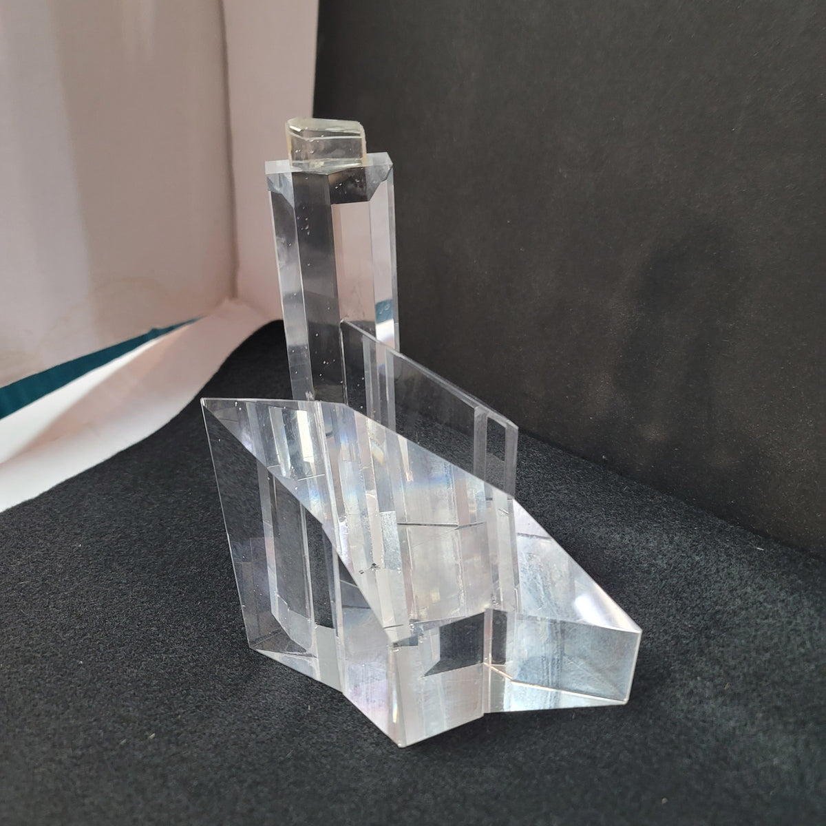 Architectural crystal glass sculpture VINTAGE MCM 80s City Skyline Ultra Modern