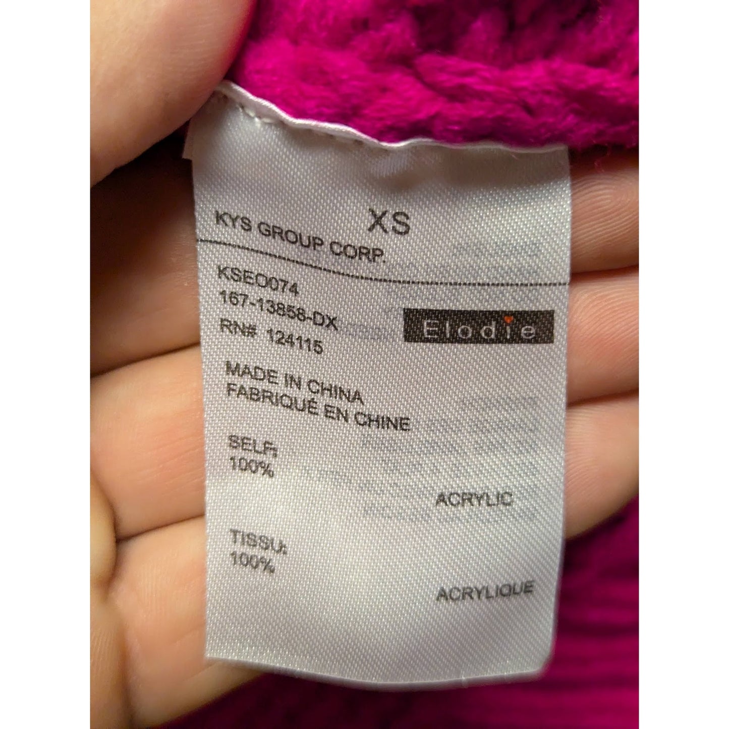 NWT Elodie Chunky Knit Colorblock Crew-Neck Pullover Sweater Blue/Pink Womens XS