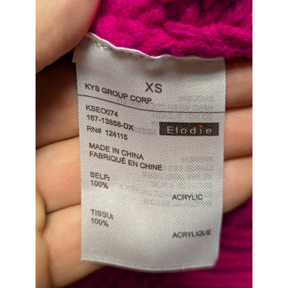 NWT Elodie Chunky Knit Colorblock Crew-Neck Pullover Sweater Blue/Pink Womens XS