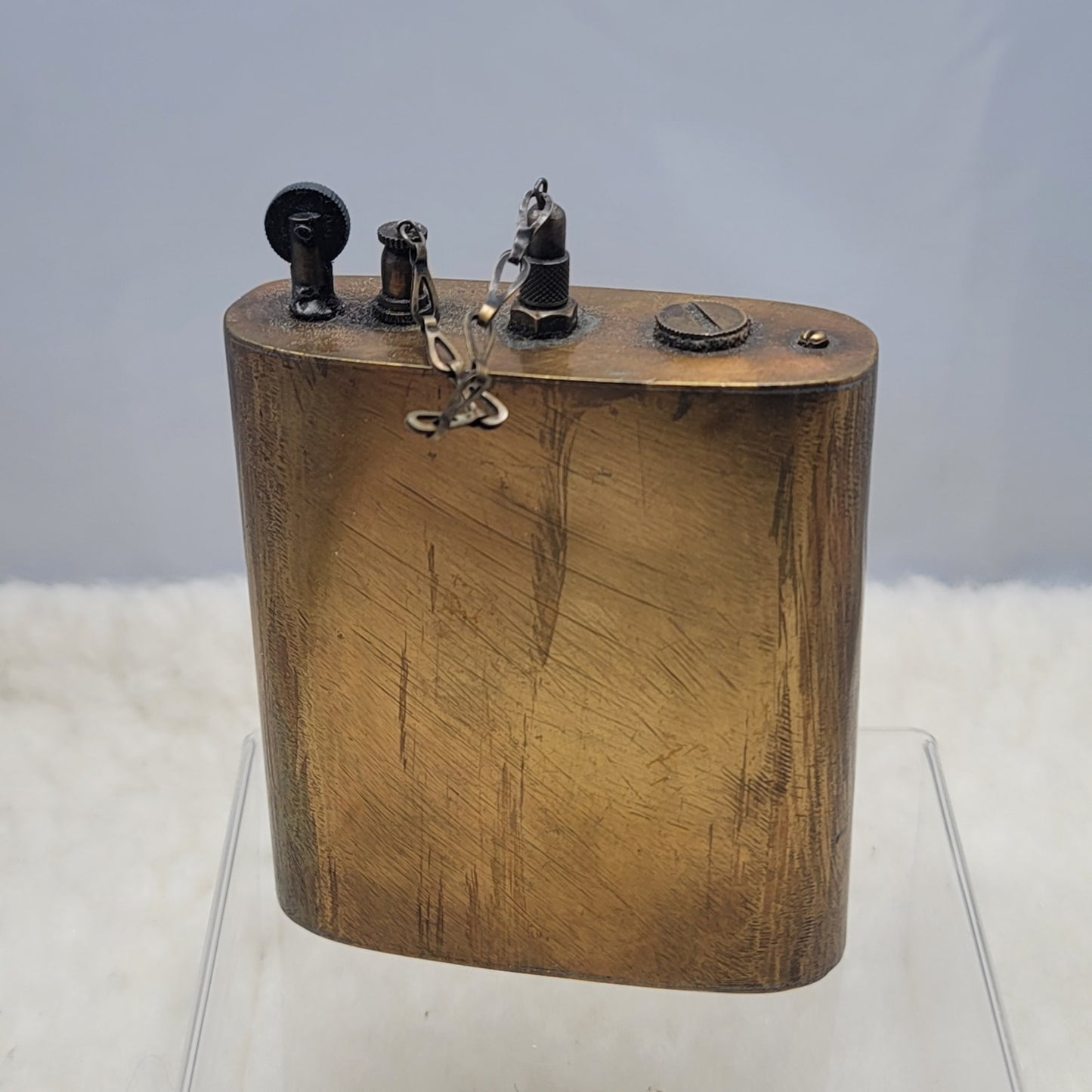 Vintage Antique Brass Oversize Flask Table Lighter Trench Art Military Steampunk